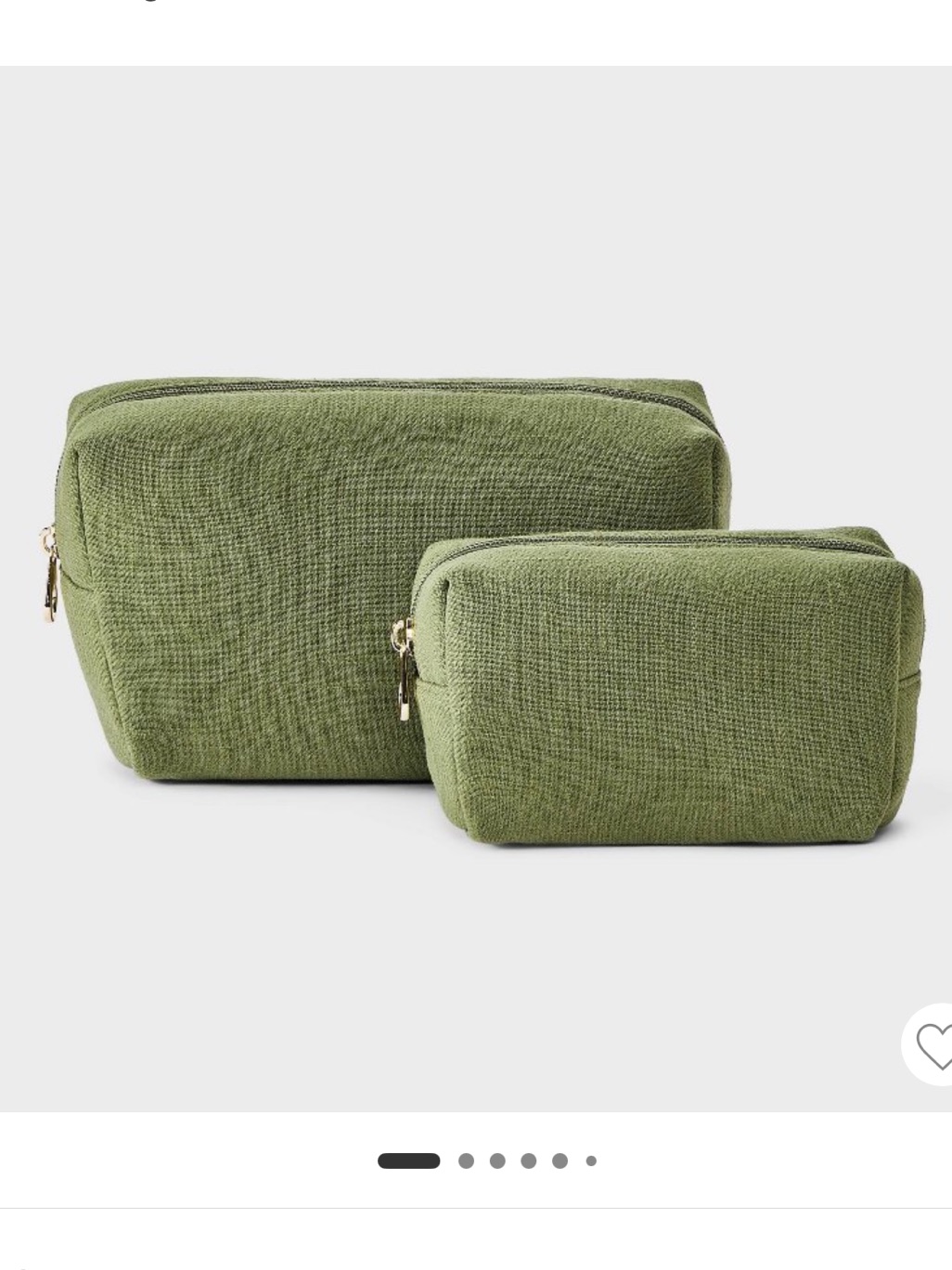 Universal Thread Green Linen Cosmetic Pouch Set